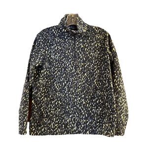 Lands’ End | Quarter Zip Fleece Pullover | Blue & Grey Pattern | Women’s Size Sm